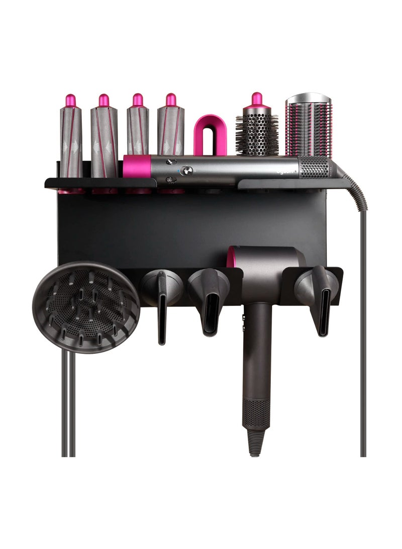 Arabest Hair Dryer Holder for Dyson Supersonic, Magnetic Bracket Stand Storage Curling Iron Accessories Wall Mount Organizer with Screw/Adhesive, Non-Slip Eva Protector for Dyson Dryer Diffuser, Nozzle - Image 1