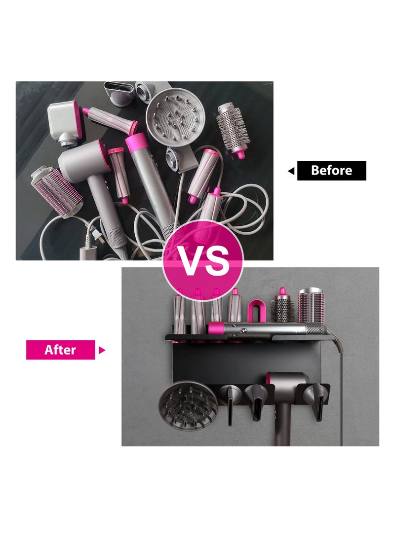 Arabest Hair Dryer Holder for Dyson Supersonic, Magnetic Bracket Stand Storage Curling Iron Accessories Wall Mount Organizer with Screw/Adhesive, Non-Slip Eva Protector for Dyson Dryer Diffuser, Nozzle - Image 5