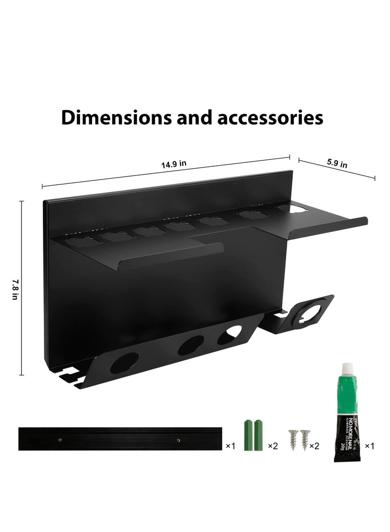 Arabest Hair Dryer Holder for Dyson Supersonic, Magnetic Bracket Stand Storage Curling Iron Accessories Wall Mount Organizer with Screw/Adhesive, Non-Slip Eva Protector for Dyson Dryer Diffuser, Nozzle - Image 2