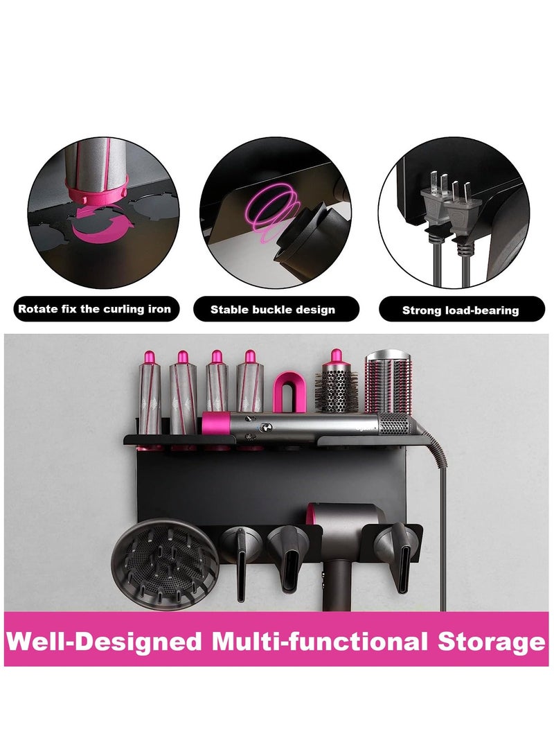 Arabest Hair Dryer Holder for Dyson Supersonic, Magnetic Bracket Stand Storage Curling Iron Accessories Wall Mount Organizer with Screw/Adhesive, Non-Slip Eva Protector for Dyson Dryer Diffuser, Nozzle - Image 3