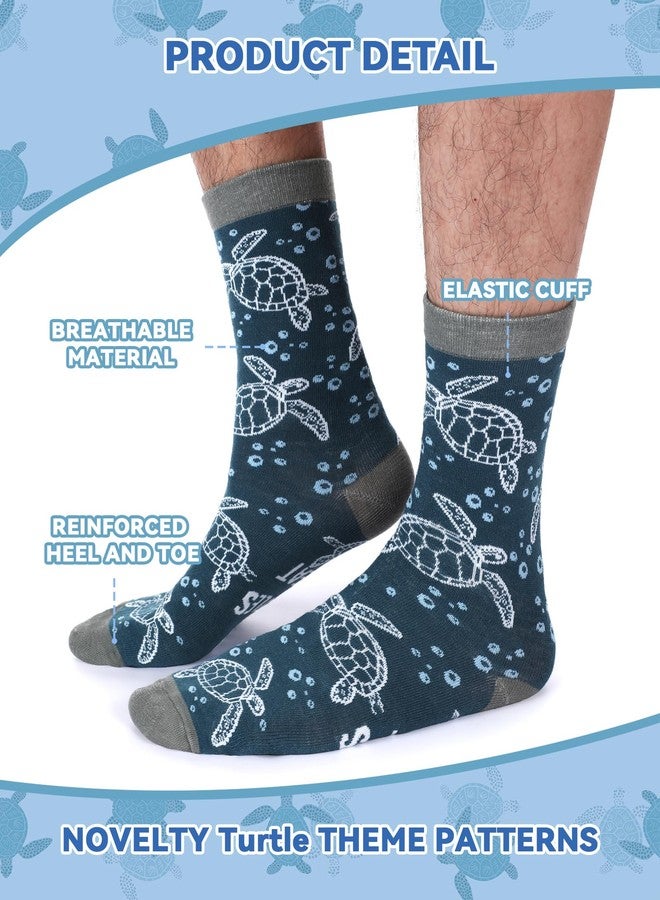 Skicuff جوارب Skicuff قطنية مرحة للرجال، 6 أزواج، هدايا مميزة لمحبي حيوانات المحيط، هدية عيد الميلاد لمحبي الأخطبوط، ثعلب الماء، والسلاحف البحرية. - Image 5