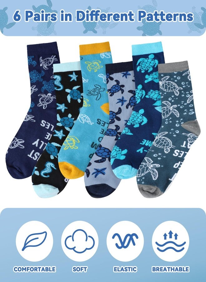 Skicuff جوارب Skicuff قطنية مرحة للرجال، 6 أزواج، هدايا مميزة لمحبي حيوانات المحيط، هدية عيد الميلاد لمحبي الأخطبوط، ثعلب الماء، والسلاحف البحرية. - Image 4