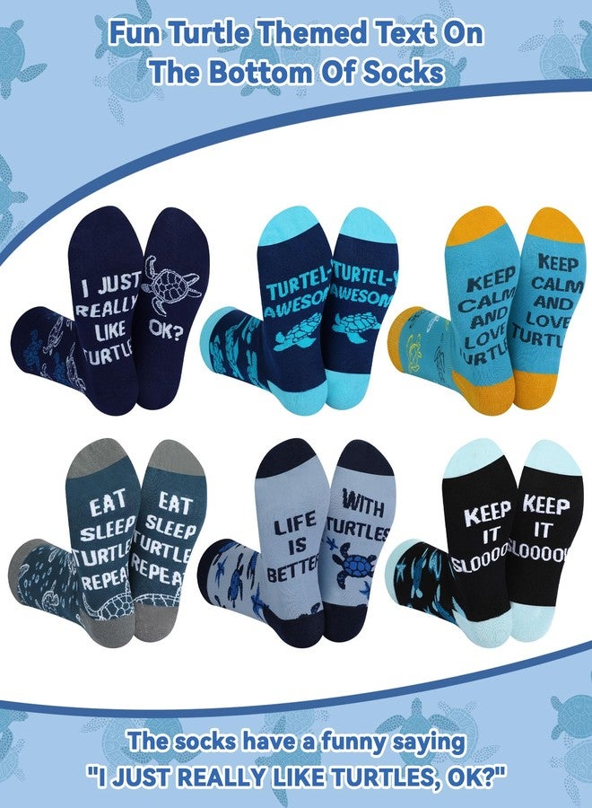 Skicuff جوارب Skicuff قطنية مرحة للرجال، 6 أزواج، هدايا مميزة لمحبي حيوانات المحيط، هدية عيد الميلاد لمحبي الأخطبوط، ثعلب الماء، والسلاحف البحرية. - Image 2