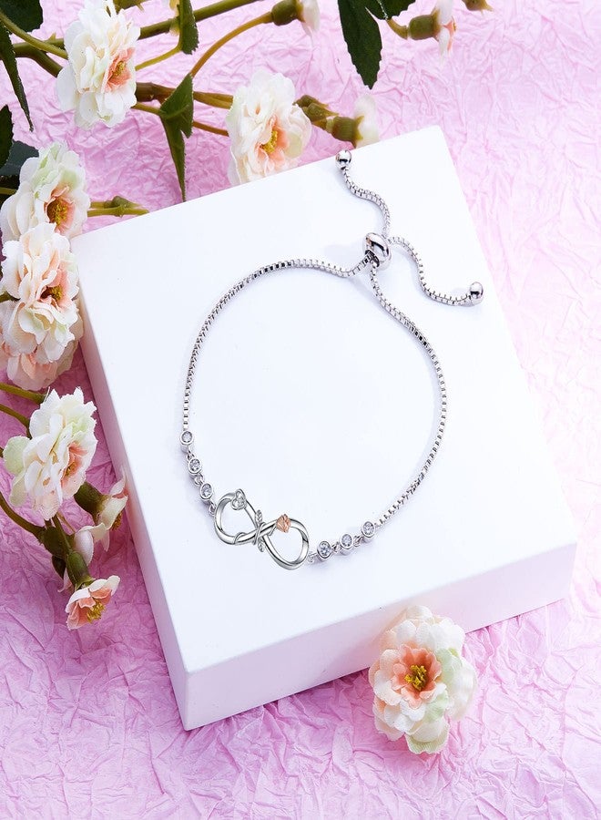 Desimtion Christmas Bracelets Gifts for Girls Wife Girlfriend, Infinity Rose Bracelets for Daugther Women, Stocking Stuffers for Teen Girls, Birthday Jewelry Gifts for Her - Image 4