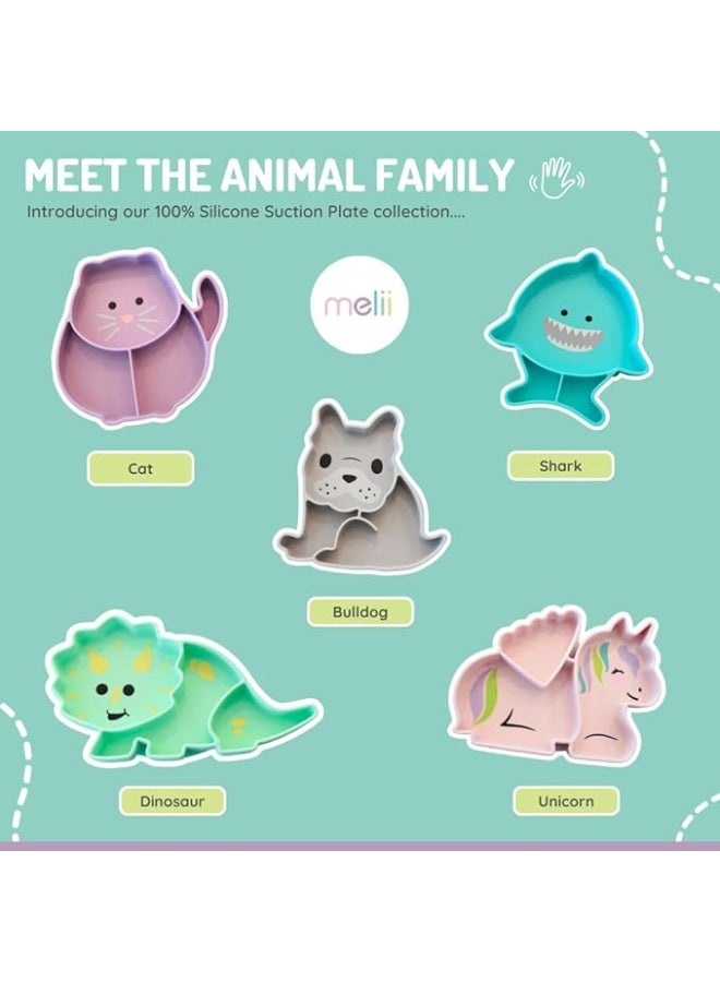 ميليي طبق شفط مقسم من السيليكون للاطفال الرضع والاطفال الصغار - خال من BPA بنسبة 100%، امن للاستخدام في غسالة الصحون والميكروويف، طبق تغذية اطفال غير سام - يناسب معظم الكراسي العالية، لعمر 6 اشهر - Image 4