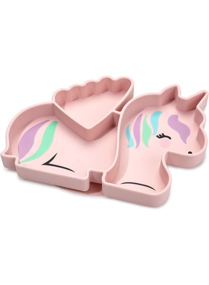 ميليي طبق شفط مقسم من السيليكون للاطفال الرضع والاطفال الصغار - خال من BPA بنسبة 100%، امن للاستخدام في غسالة الصحون والميكروويف، طبق تغذية اطفال غير سام - يناسب معظم الكراسي العالية، لعمر 6 اشهر - Image 1