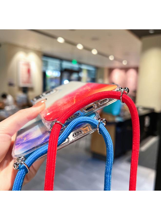 اس-توب جراب لهاتف iPhone 12 Pro مع حبل منقوش من الرخام باللون الذهبي - Image 5