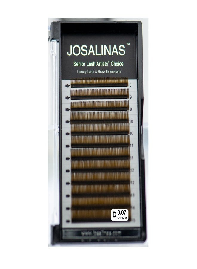 JOSALINAS Eyelash Extension 0.07MM Thickness D Curl 8-15MM Mix Brown Individual Volume Lashes (Brown 0.07D (8-15mm)) - Image 1