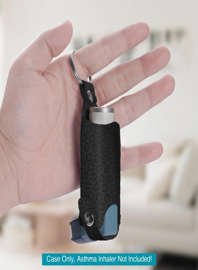 MEDMAX Asthma Inhaler Holder Neoprene Protective Travel Handy Mini Holster, Lightweight Carrying Case with Carabiner Clip, Inhaler Not Included (Case Only), Black - Image 3