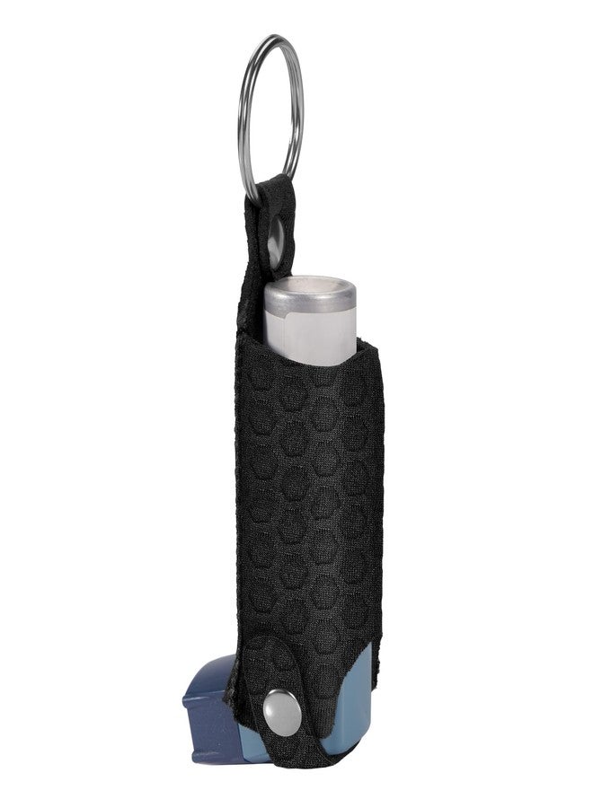 MEDMAX Asthma Inhaler Holder Neoprene Protective Travel Handy Mini Holster, Lightweight Carrying Case with Carabiner Clip, Inhaler Not Included (Case Only), Black - Image 1