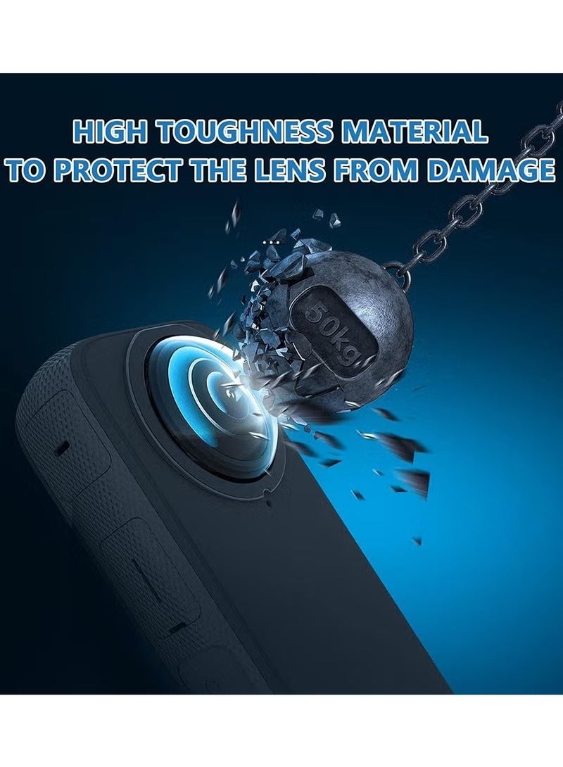 Anmi Lens Guards, Waterproof Transparent Lens Cover, High Definition Camera Lens Protector Kit, Oilproof Compact Sticky Lens Guards Protection For For Insta360 X3, (2pcs)  - Image 3