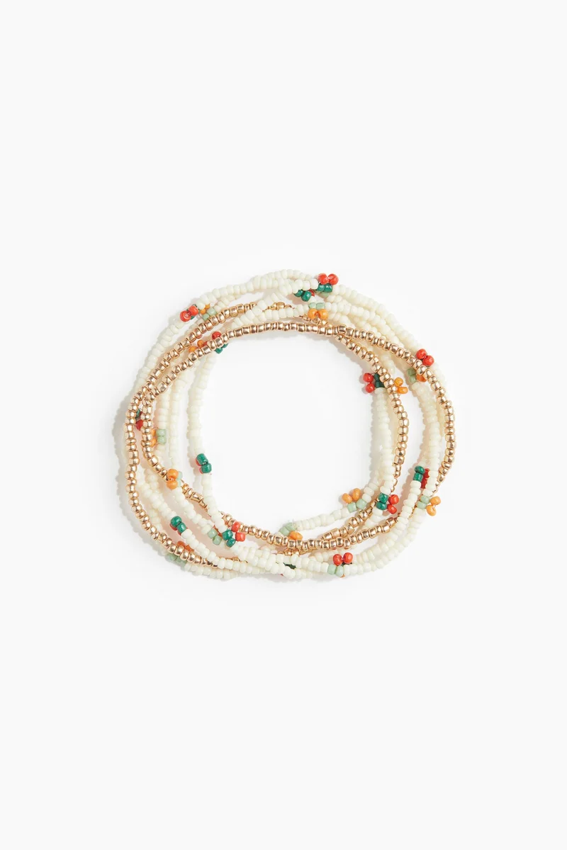 اتش اند ام أساور بخرز - عبوة من 6 قطع