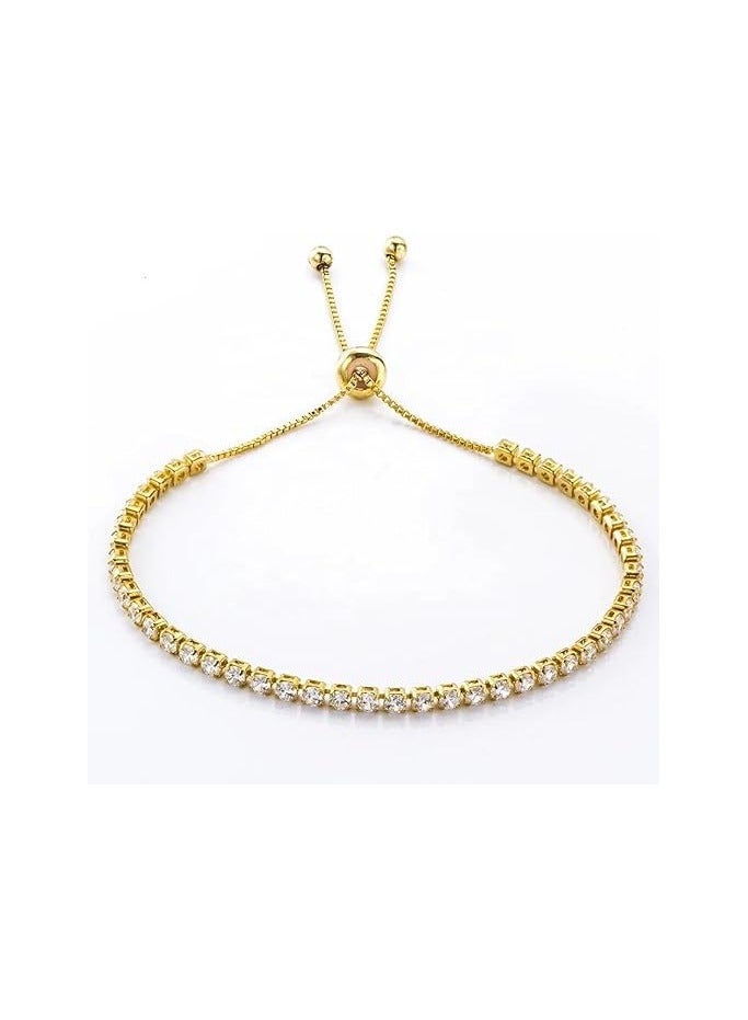 فيروز جوليري اساور تنس للنساء ، سوار كلاسيكي مرصع بالالماس المقلد،الزركون. سوار منزلق قابل للتعديل، مجوهرات زركونيا، قطعة واحدة من فيروز جوليري - Image 5