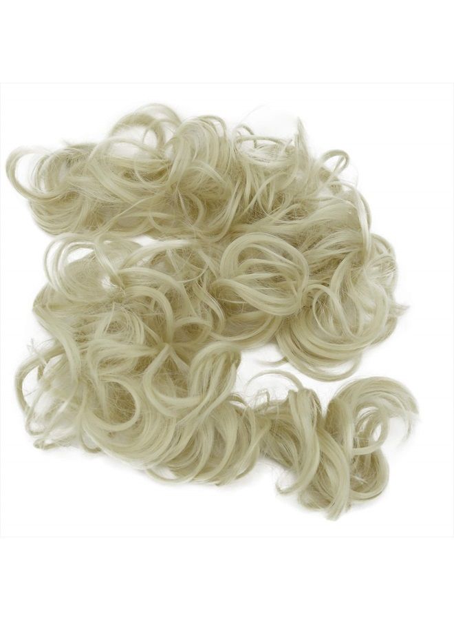 CAISHA by PRETTYSHOP XXL Hairpiece Scrunchy Updo Bridal Hairstyle Voluminous Curly Messy Bun Platinum Blonde HW8 - Image 1