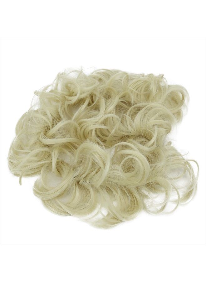 CAISHA by PRETTYSHOP XXL Hairpiece Scrunchy Updo Bridal Hairstyle Voluminous Curly Messy Bun Platinum Blonde HW8 - Image 4