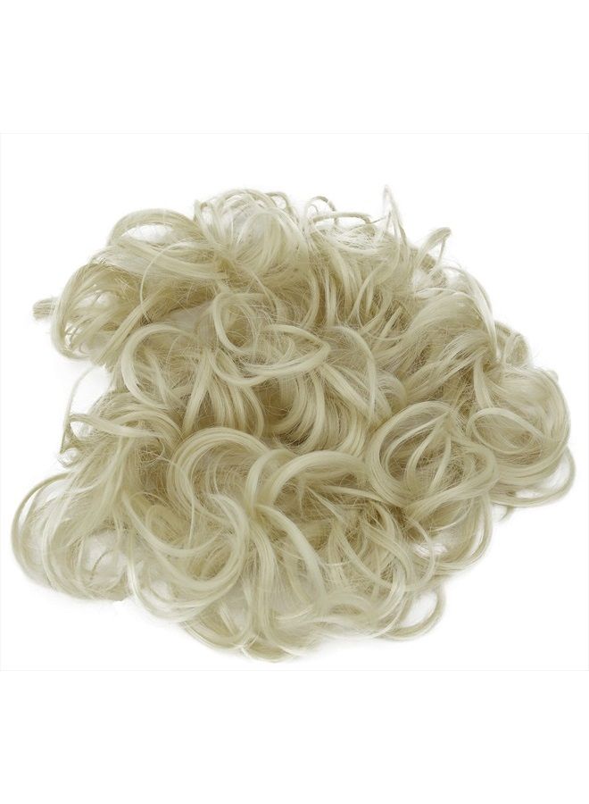 CAISHA by PRETTYSHOP XXL Hairpiece Scrunchy Updo Bridal Hairstyle Voluminous Curly Messy Bun Platinum Blonde HW8 - Image 3