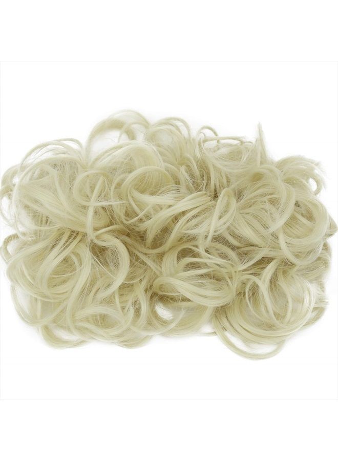 CAISHA by PRETTYSHOP XXL Hairpiece Scrunchy Updo Bridal Hairstyle Voluminous Curly Messy Bun Platinum Blonde HW8 - Image 2