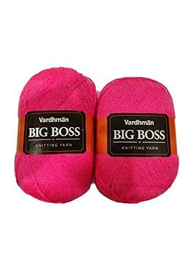 HUSKY Vardhman Big Boss Hot Pink Wool Ball Hand Knitting/Art Craft Soft Fingering Crochet Hook Yarn,Needle Acrylic Knitting Yarn Thread Dyed 200Gm Shade No.43