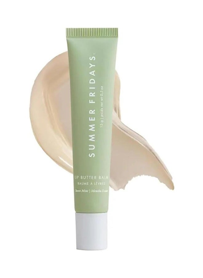 SUMMER FRIDAYS Lip Butter Balm - Conditioning Lip Mask and Lip Balm for Instant Moisture, Shine and Hydration - Sheer-Tinted, Soothing Lip Care - Sweet Mint (0.5 oz / 15 g)  - Image 1
