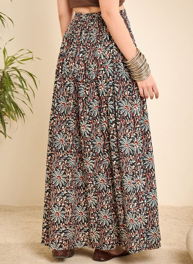 WineRed تنورة ماكسي مزخرفة بالأزهار للنساء - Image 3