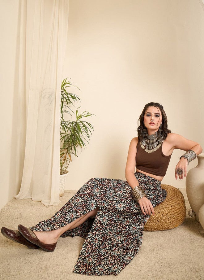 WineRed تنورة ماكسي مزخرفة بالأزهار للنساء - Image 5