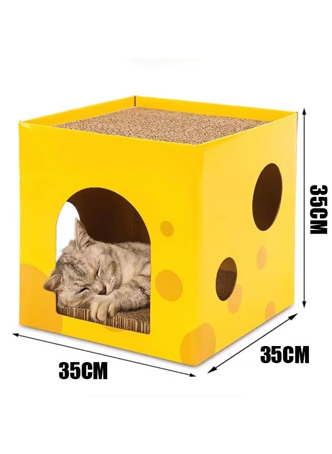 Pet Cat Scratcher,Cardboard Cat Scratching,Cat Scratching Pad Cat Grinding Claw Interactive and Rest Scratch Toy,Corrugated Cat Scratching Pad Box Durable,Cardboard Bed for Indoor Cats Sleeping
