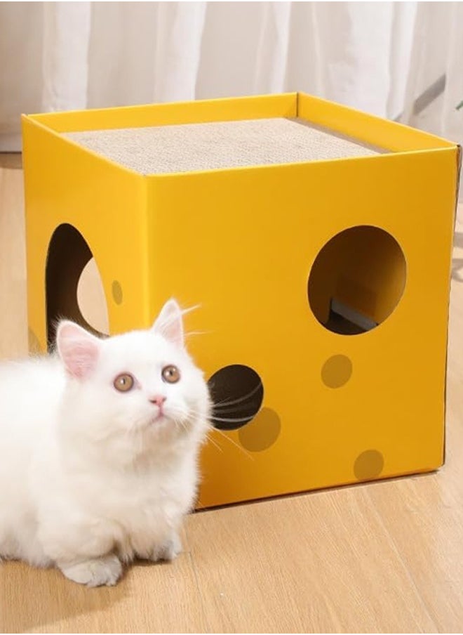 Pet Cat Scratcher,Cardboard Cat Scratching,Cat Scratching Pad Cat Grinding Claw Interactive and Rest Scratch Toy,Corrugated Cat Scratching Pad Box Durable,Cardboard Bed for Indoor Cats Sleeping