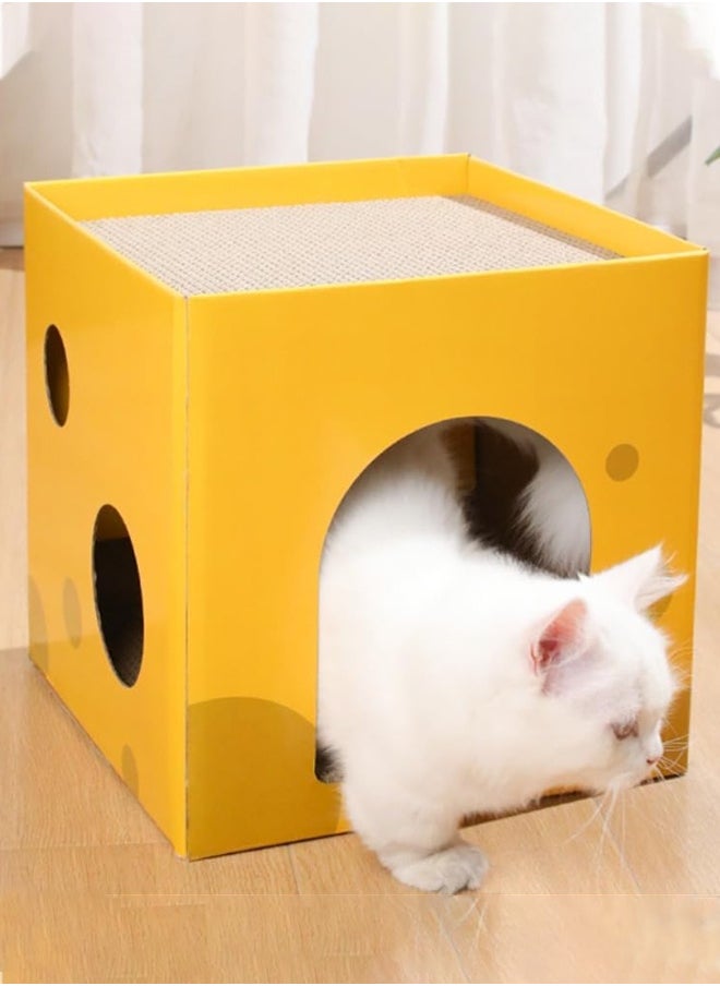 Pet Cat Scratcher,Cardboard Cat Scratching,Cat Scratching Pad Cat Grinding Claw Interactive and Rest Scratch Toy,Corrugated Cat Scratching Pad Box Durable,Cardboard Bed for Indoor Cats Sleeping
