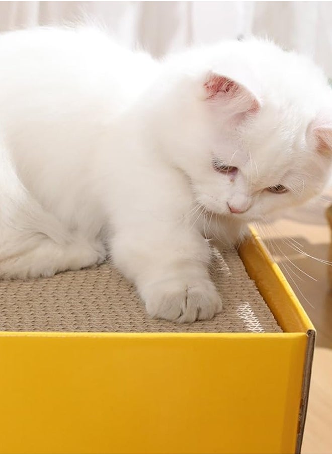 Pet Cat Scratcher,Cardboard Cat Scratching,Cat Scratching Pad Cat Grinding Claw Interactive and Rest Scratch Toy,Corrugated Cat Scratching Pad Box Durable,Cardboard Bed for Indoor Cats Sleeping