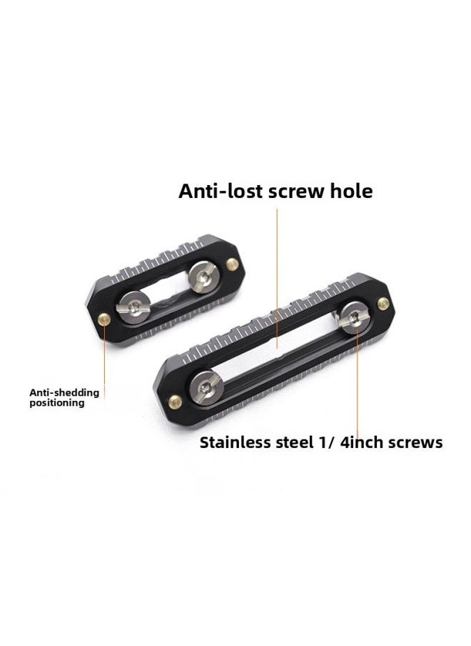 Generic Universal Thin Aluminum Alloy Slide Slide Double Head Anti-off Slip Anti-losing Bracket Accessories SLR Camera 1/4 Screw-Color:46 Sliders  - Image 5