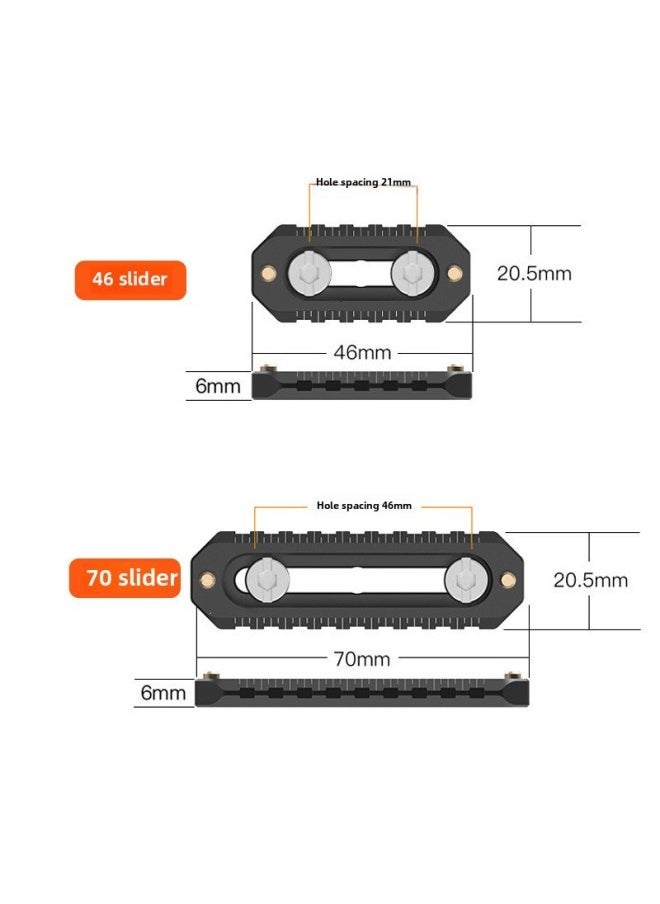 Generic Universal Thin Aluminum Alloy Slide Slide Double Head Anti-off Slip Anti-losing Bracket Accessories SLR Camera 1/4 Screw-Color:46 Sliders  - Image 3