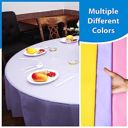 EDI Disposable Round Tablecloths - 12 Pack, Assorted Colors, Plastic, Spill & Stain Resistant, 81" x 84" - Image 3