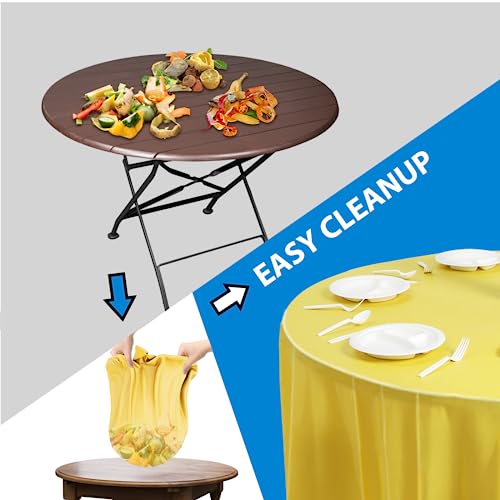 EDI Disposable Round Tablecloths - 12 Pack, Assorted Colors, Plastic, Spill & Stain Resistant, 81" x 84" - Image 5