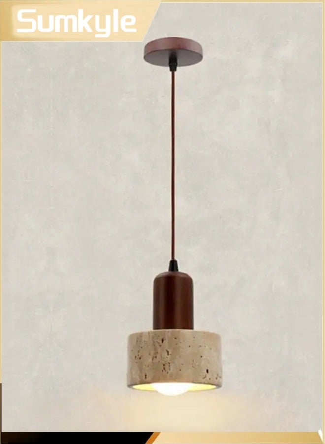 Sumkyle Simple Pendant Lamp Cave Stone Lampshade Compatible with Living Room Bedroom Kitchen Island Chandeliers - Image 1