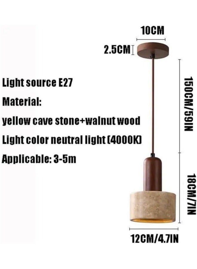 Sumkyle Simple Pendant Lamp Cave Stone Lampshade Compatible with Living Room Bedroom Kitchen Island Chandeliers - Image 5