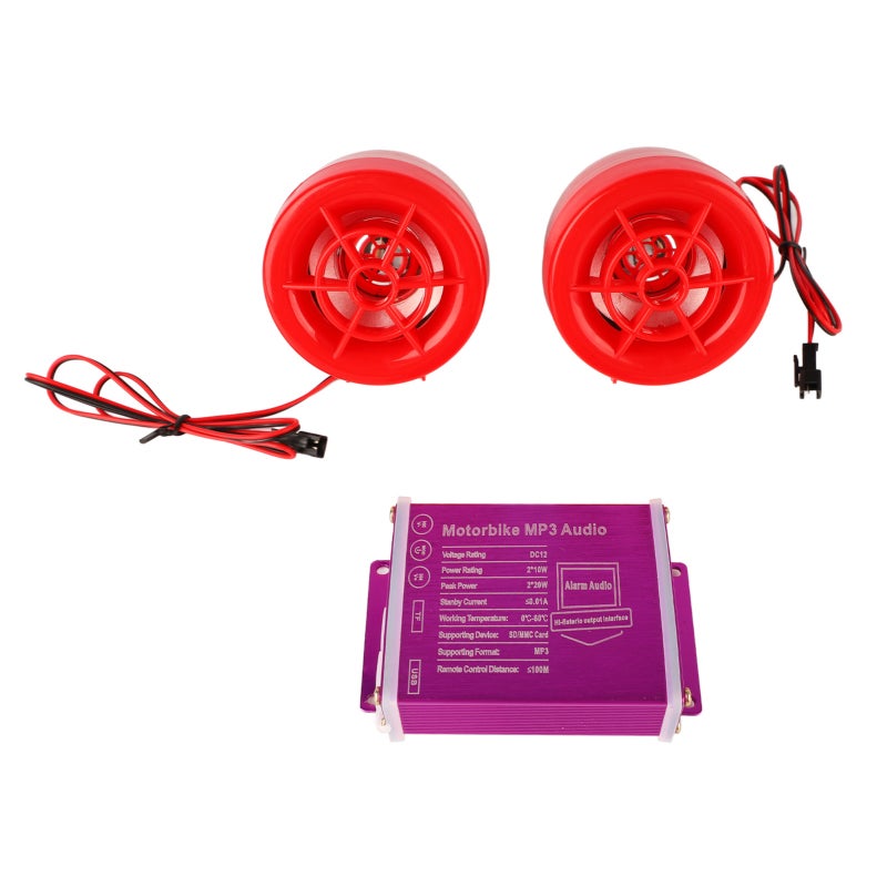 Motorcycle Anti Theft Alarm System with Flashing Alarm - Retrofit Speaker for Bluetooth SD Card Audio for Motorcycle Riders - Image 3