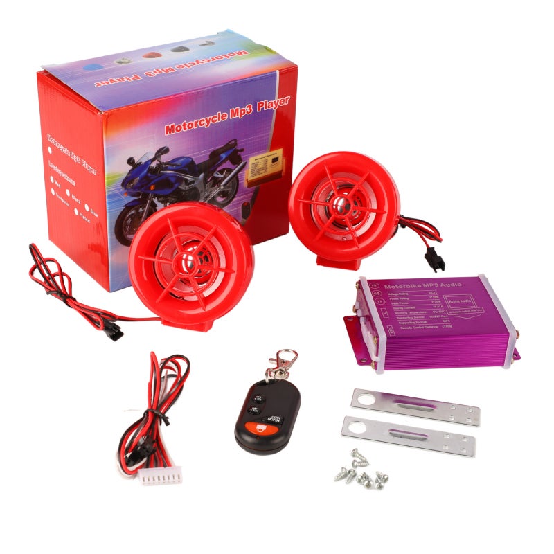 Motorcycle Anti Theft Alarm System with Flashing Alarm - Retrofit Speaker for Bluetooth SD Card Audio for Motorcycle Riders - Image 2