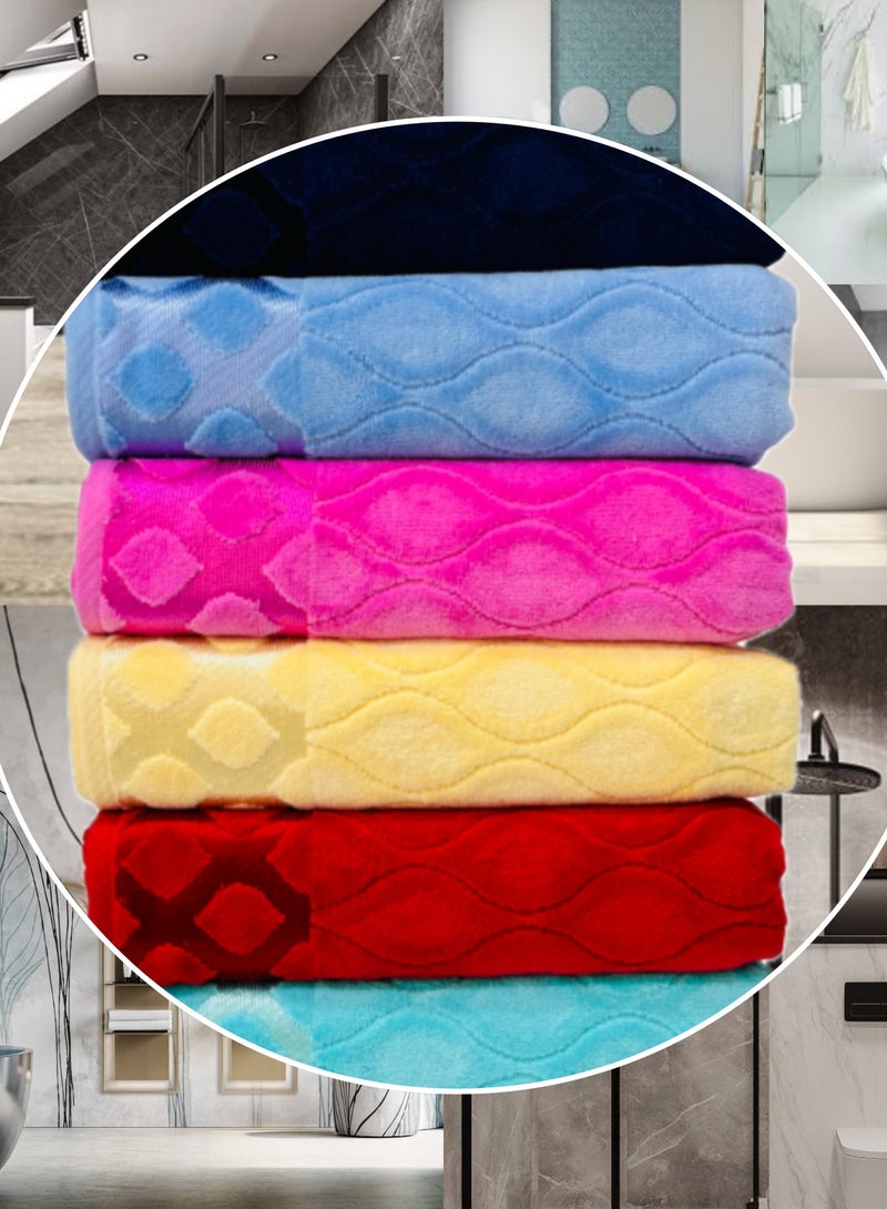 Hayat TEMPO - 6 Piece Jacquard Bath Sheets 80 x 160 cm Super Soft 100% Cotton Fast Absorbent & Quick Dry Towels 500-GSM -Assorted Colours  - Image 1