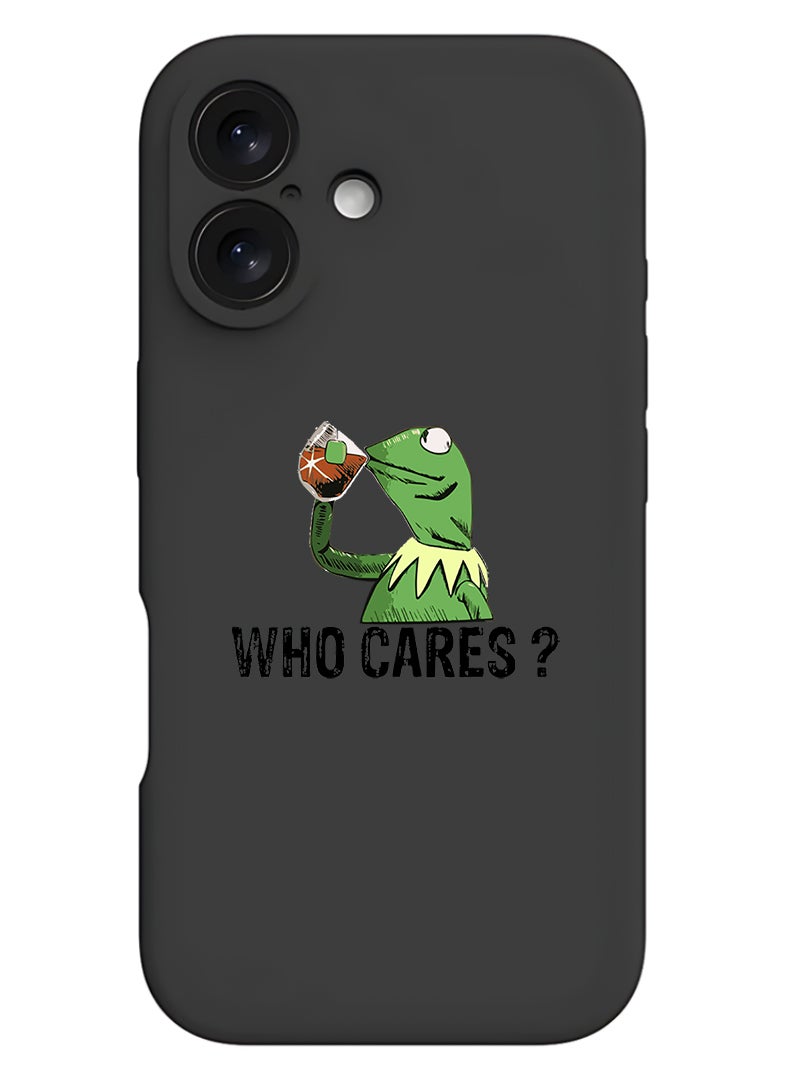 Theodor Protective Slim Fit Case Liquid Silicone Cover with Full Body Protection Anti-Scratch Shockproof Case For Apple iPhone 17 (Black) Who cares black - Image 1