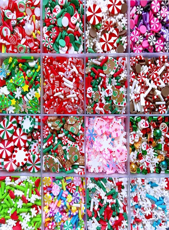 EHOPE 28 Styles Sprinkles Fake Christmas Sprinkle Polymer Clay Sprinkles Christmas Polymer Clay Slices Fake Candy Sprinkles for Nail Art DIY Crafts Cake Phone (Christmas-28C) - Image 3