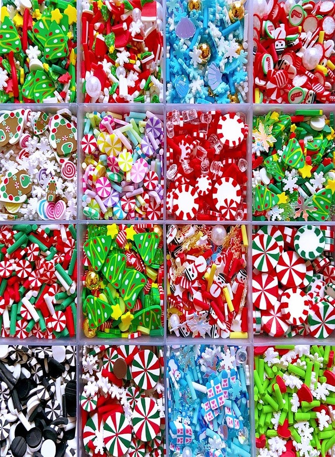 EHOPE 28 Styles Sprinkles Fake Christmas Sprinkle Polymer Clay Sprinkles Christmas Polymer Clay Slices Fake Candy Sprinkles for Nail Art DIY Crafts Cake Phone (Christmas-28C) - Image 2