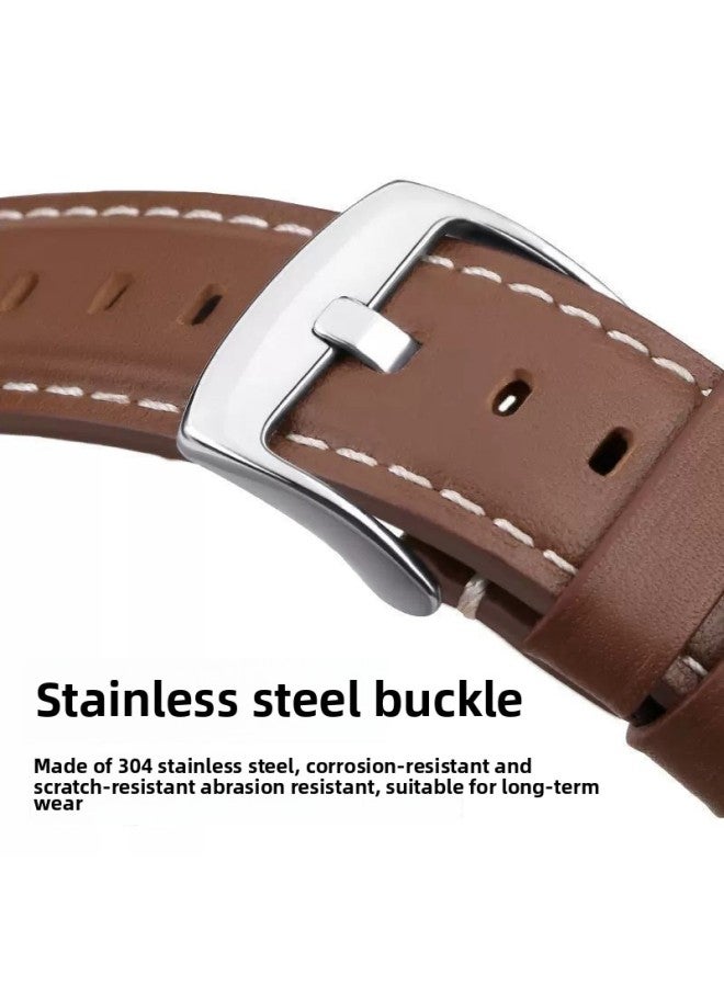 Loquat For Huawei Gt4/gt2 Genuine Leather Strap Watch3pro Watch Glory 46 Calf Replacement-Color:Genuine Leather Strap-【dark Night Black】-watch4/3/pro  - Image 5