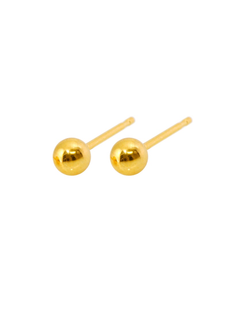 Caflon Fashion Sense Gold Plated Ball Earring| 4Mm