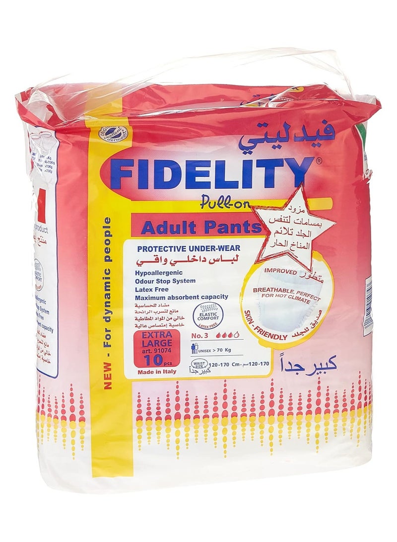 Pull on Pants  Extra Large 10s | High Absorbency Leak-Proof Incontinence Pants for Elderly Men & Women