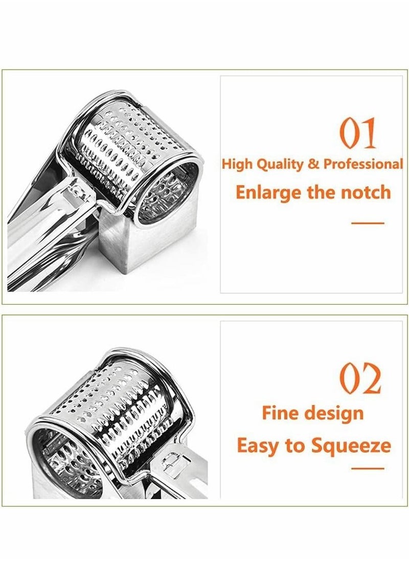 Excefore - Rotary Cheese Grater, Stainless Steel Rotary Cheese Grater,Handheld Rotary Grater Handheld Rotating Cheese Grater, for Grating Hard Cheese Chocolate Nuts Kitchen Tool with 4 Stainless Drum, Set of 5 - Image 1