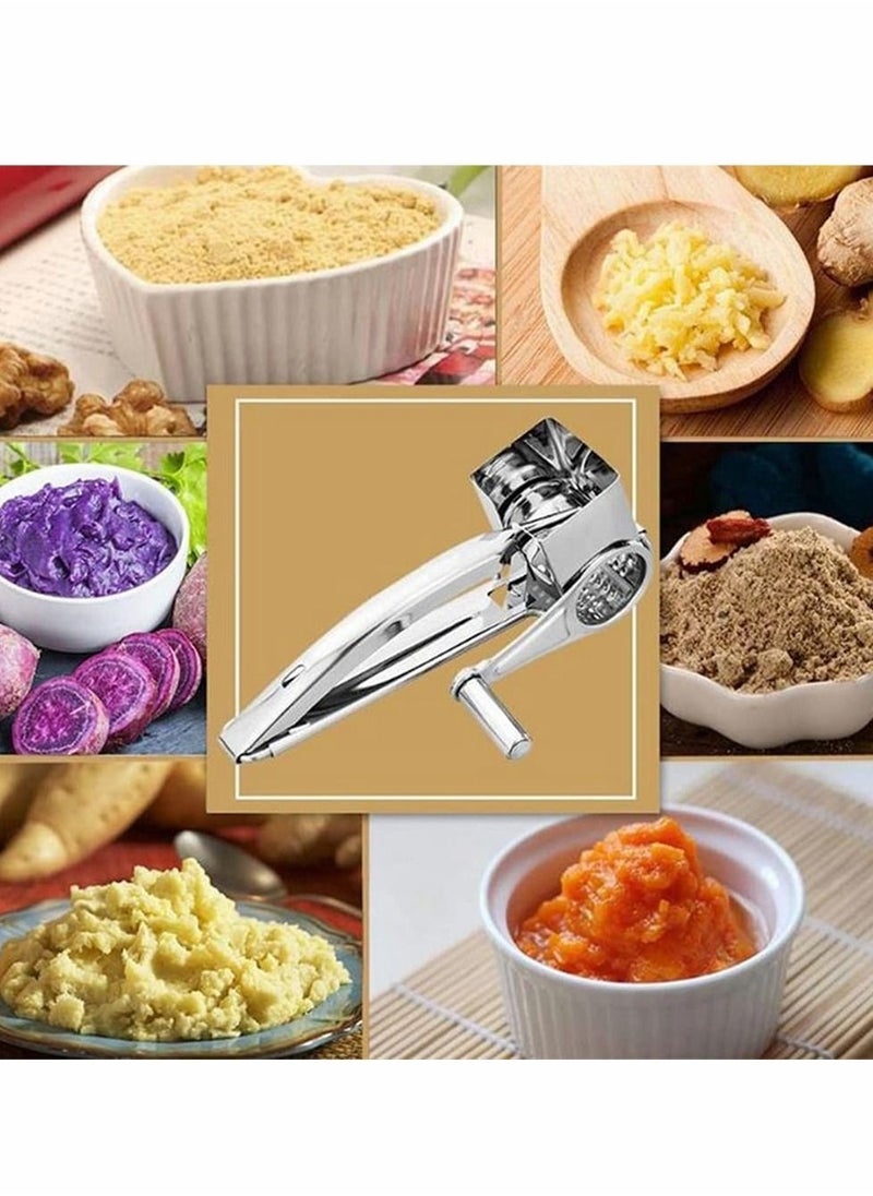 Excefore - Rotary Cheese Grater, Stainless Steel Rotary Cheese Grater,Handheld Rotary Grater Handheld Rotating Cheese Grater, for Grating Hard Cheese Chocolate Nuts Kitchen Tool with 4 Stainless Drum, Set of 5 - Image 1