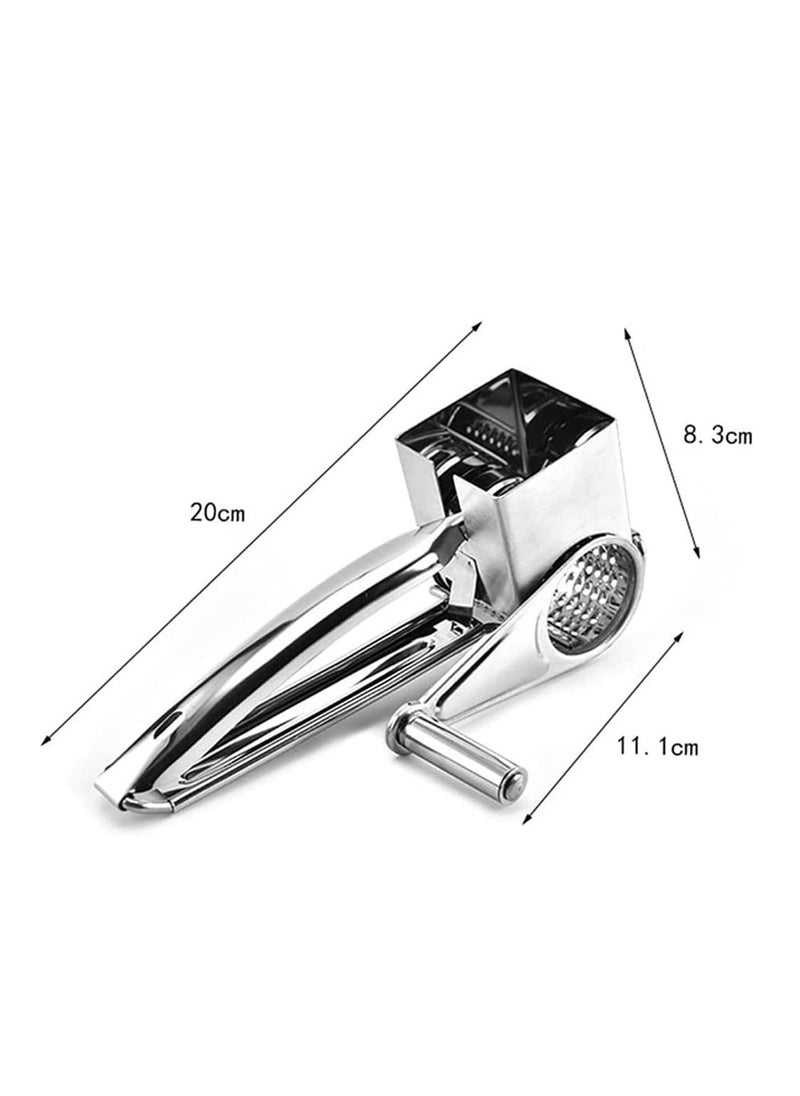 Excefore - Rotary Cheese Grater, Stainless Steel Rotary Cheese Grater,Handheld Rotary Grater Handheld Rotating Cheese Grater, for Grating Hard Cheese Chocolate Nuts Kitchen Tool with 4 Stainless Drum, Set of 5 - Image 1