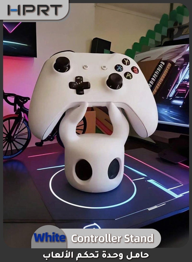 HPRT 3D Printed Game Controller Stand, Controller Holder For PS5 And Standard Gamepads, White PVC Hollow Figure Desktop Decor (11.8 x 8.5 x 7.9 cm) - Image 1
