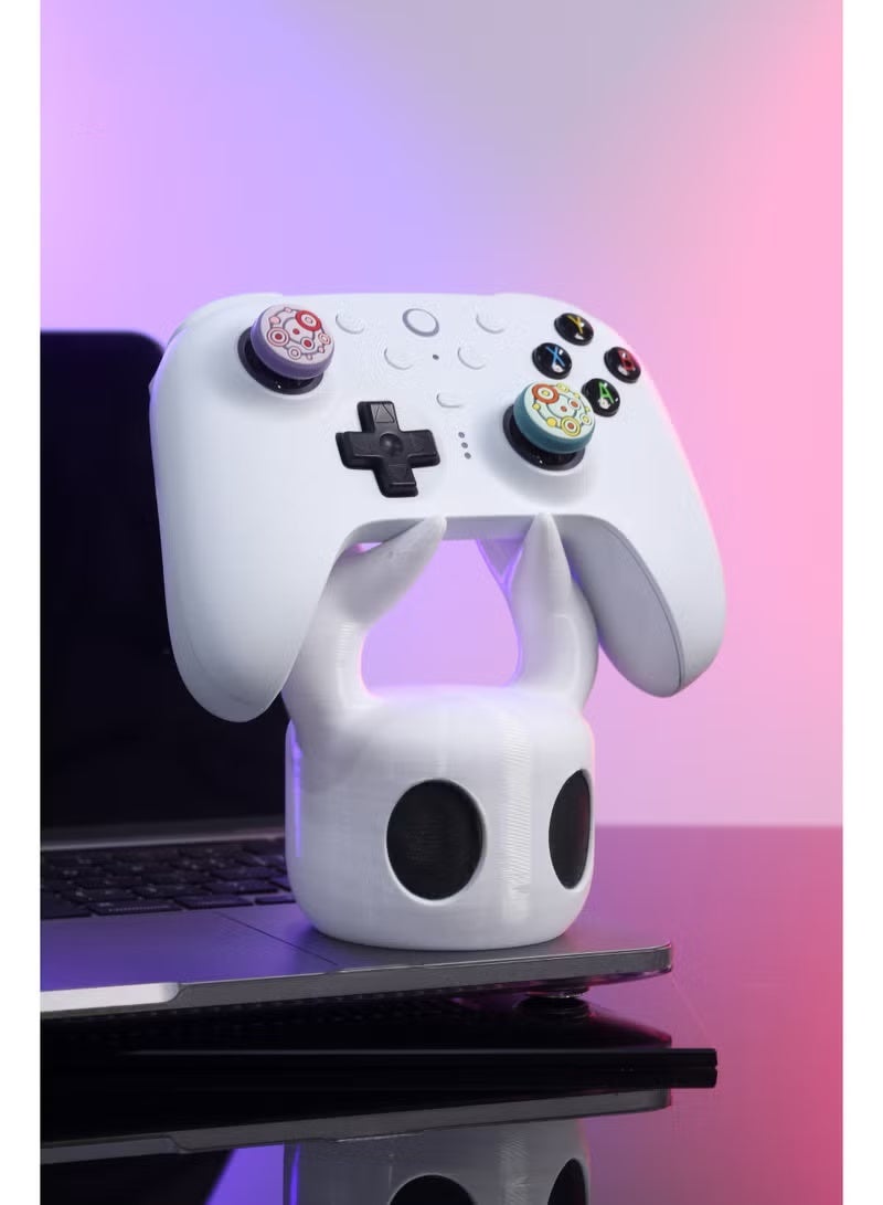 HPRT 3D Printed Game Controller Stand, Controller Holder For PS5 And Standard Gamepads, White PVC Hollow Figure Desktop Decor (11.8 x 8.5 x 7.9 cm) - Image 3