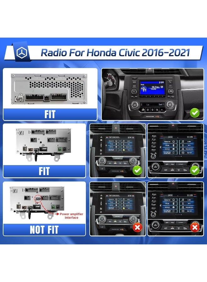 Vierex Fit Honda Civic Car Stereo Android Screen With Apple Carplay Android Auto Honda Civic 2016-2021 Fast Interface AHD Camera Included 4G&WIFI QLED (2+32GB Carplay) - Image 3